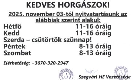 Változik nyitva tartásunk